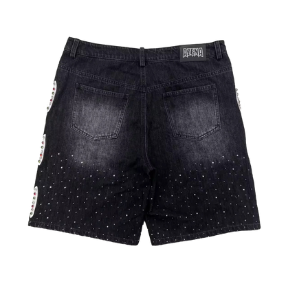 Streetwear Rhinestone Jorts