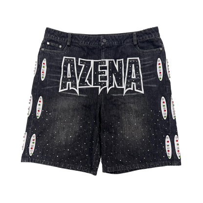 Streetwear Rhinestone Jorts